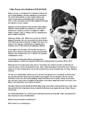 A preview of a PDF biography for Middleton, Robert John